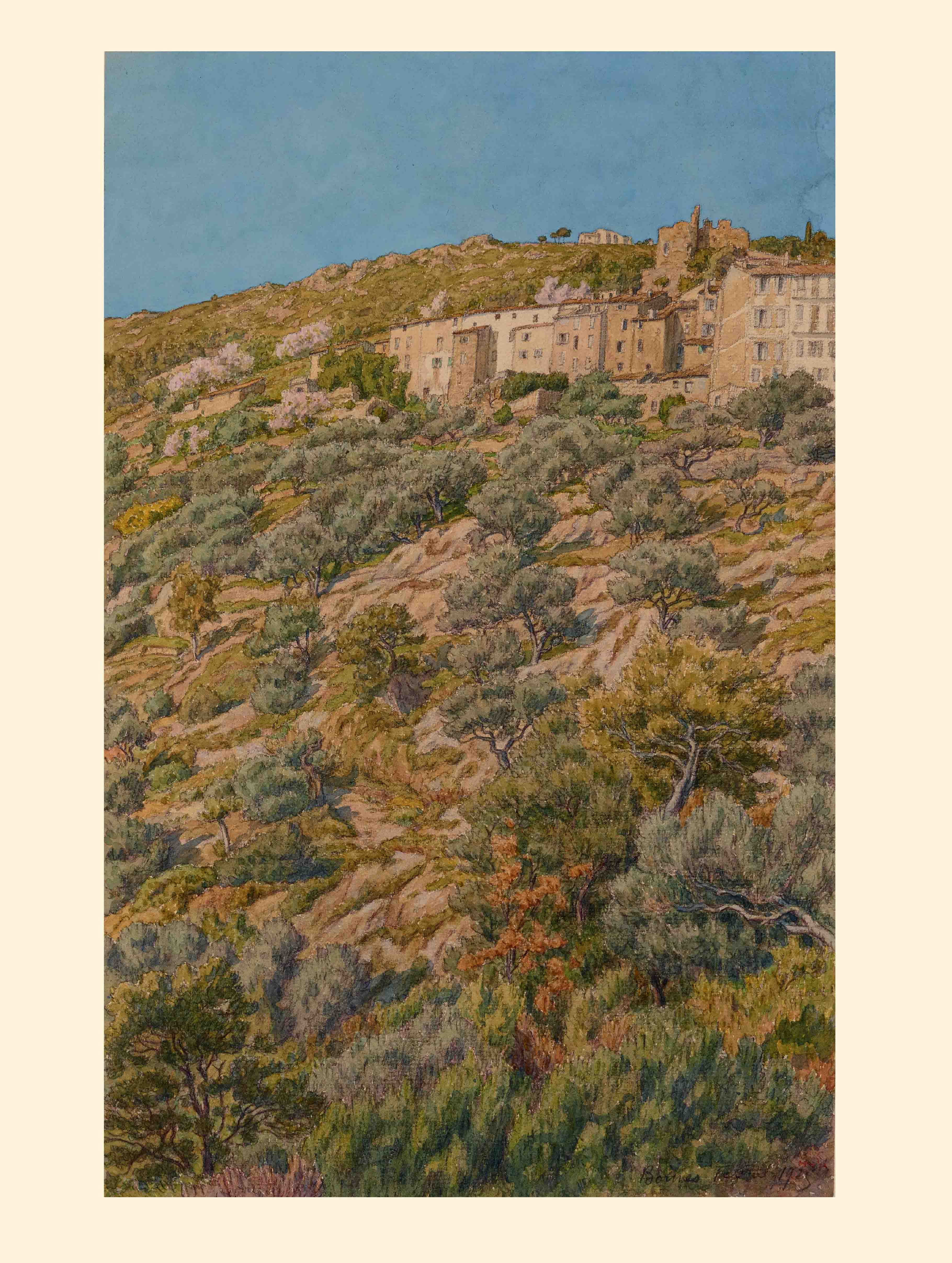 Henri Rivière - Tirage Provence: Bormes en 1925 -