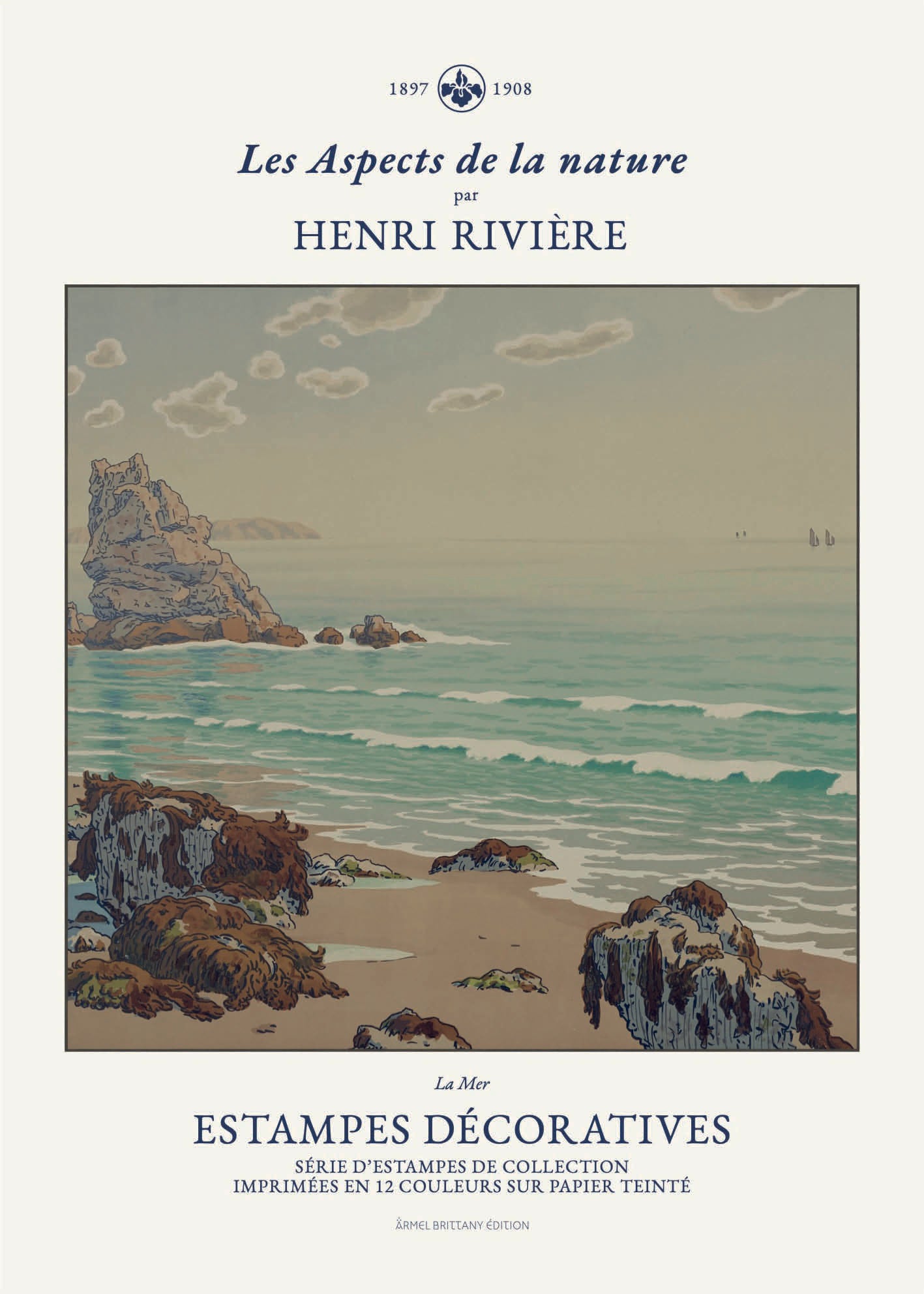Henri Riviere affiche decorative la mer crozon morgat bretagne japon poster affiche. travel poster. Marque Bretagne