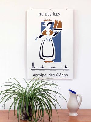 Anh Gloux affiche de décoration les glénan. poster de décoration Concarneau marque bretagne