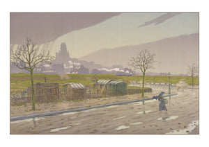 Henri Riviere série des paysages parisiens. LES FORTIFICATIONS. Paris travel poster. Carte postale Paris