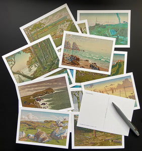 Henri Rivière cartes postales des Aspects de la Nature. Marque Bretagne. 