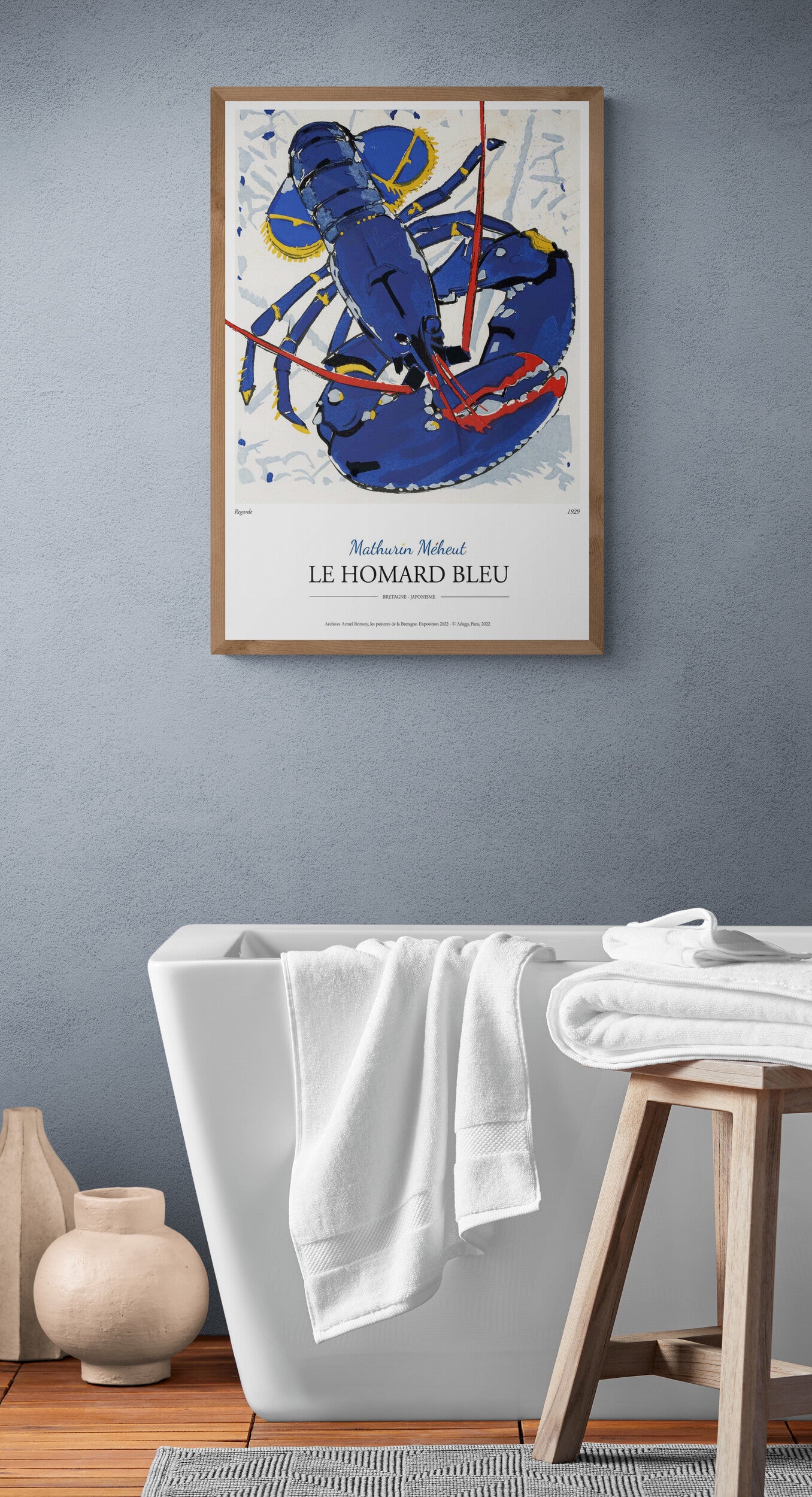 Homard bleu de mathurin meheut peintre officiel de la marine et de la bretagne artiste breton poster reproduction marque bretagne
